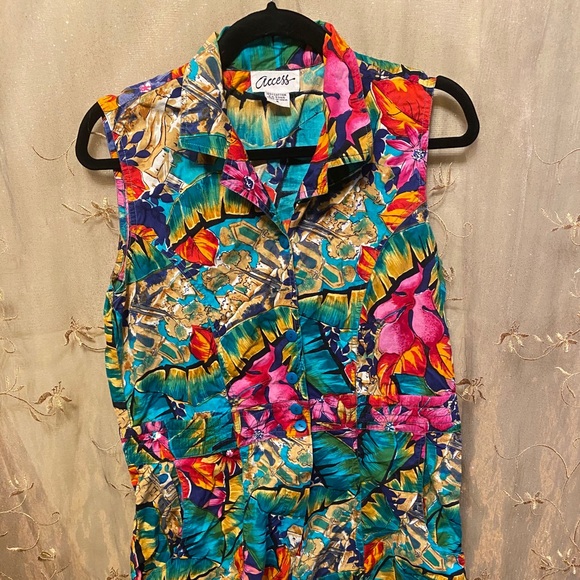 S small vintage floral 100% cotton romper - Picture 2 of 10